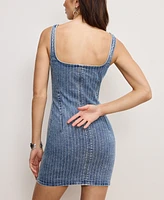 Good American Women's Denim Rhinestone Dress
