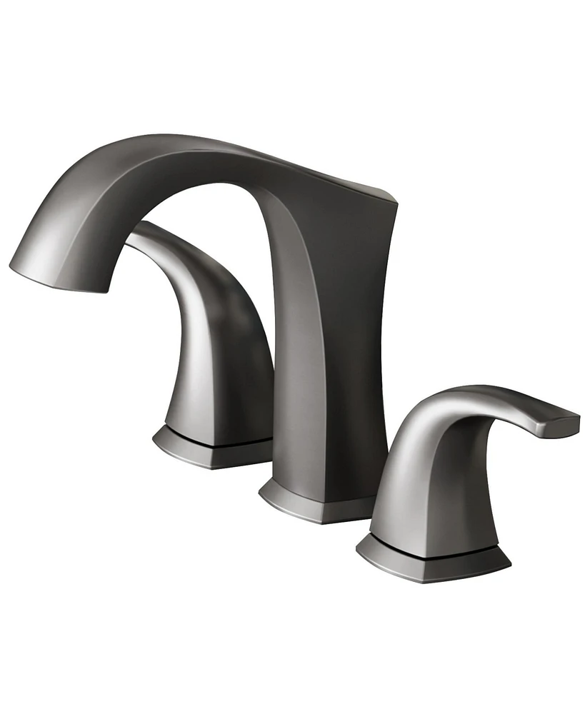 8 in. Widespread Double Handle Black Bathroom Faucet
