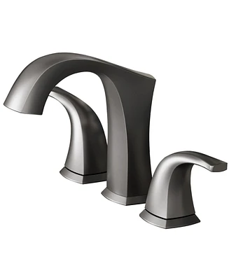 8 in. Widespread Double Handle Black Bathroom Faucet