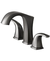 8 in. Widespread Double Handle Black Bathroom Faucet