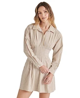 Steve Madden Women's Aria Striped Mini Shirt Dress