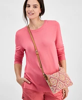 Style & Co Geo Printed Straw Small Crossbody, Exclusively at Macy's