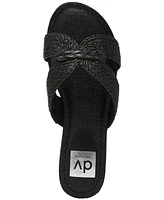 Dv Dolce Vita Women's Geeya Raffia Criss Cross Strap Flat Slide Sandals