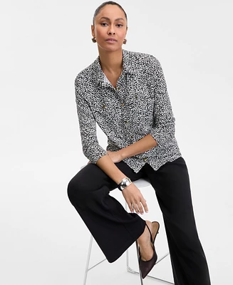 I.n.c. International Concepts Women's Printed Knit Utility Shirt
