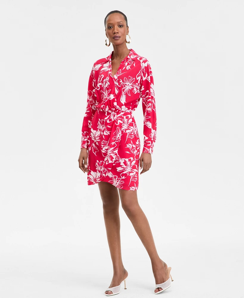 I.n.c. International Concepts Women's Printed Twist-Front Mini Dress, Exclusively at Macy's