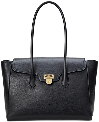 Lauren Ralph Pebbled Leather Extra-Large Tanner Satchel