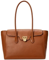 Lauren Ralph Pebbled Leather Extra-Large Tanner Satchel