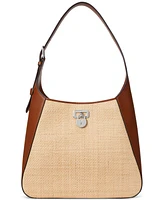 Lauren Ralph Lauren Raffia Medium Tanner Shoulder Bag