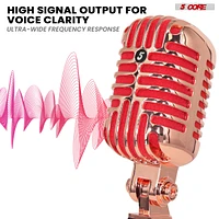 5 Core Classic Retro Dynamic Microphone • Old Vintage Style Iconic Unidirectional Xlr Vocal Mic Rtro Mic Copper