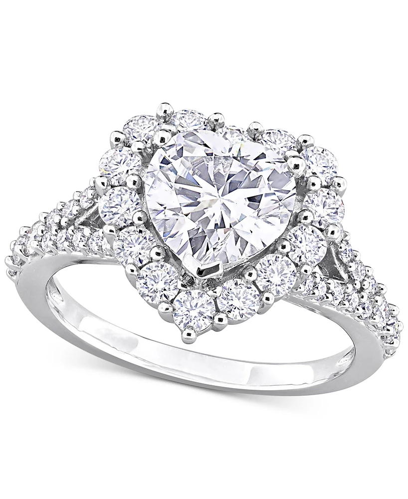 Macy's Moissanite Heart Ring (3 ct. t.w.) Sterling Silver