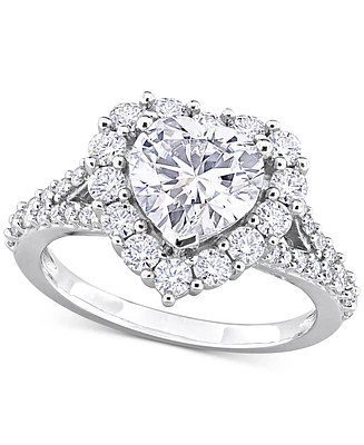 Macy's Moissanite Heart Ring (3 ct. t.w.) Sterling Silver