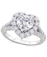 Macy's Moissanite Heart Ring (3 ct. t.w.) Sterling Silver