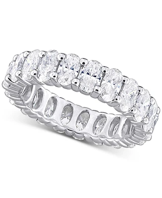 Macy's Moissanite Oval-Cut Ring (4-1/5 ct. t.w.) in Sterling Silver