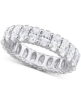 Macy's Moissanite Oval-Cut Ring (4-1/5 ct. t.w.) in Sterling Silver