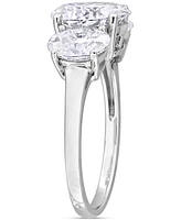 Macy's Moissanite Three Stone Ring (4 ct. t.w.) in Sterling Silver