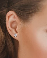 Macy's 2-Pc. Set Moissanite (6 ct. t.w.) Oval Stud Earrings & Pendant 18" Necklace in Sterling Silver