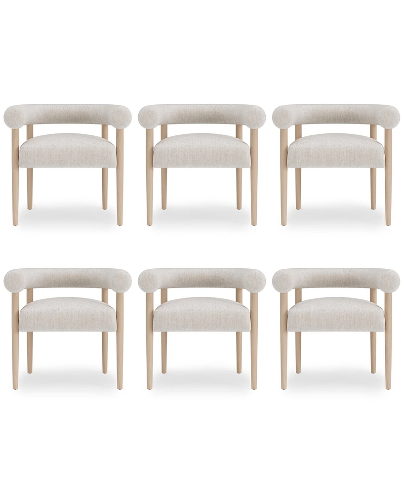 Lunare 6-Pc. Rolled Back Chair Set, Created for Macy's