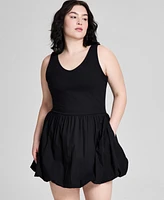 And Now This Trendy Plus Cotton Bubble Mini Dress, Exclusively at Macy's