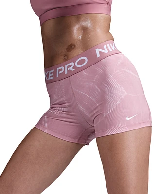 Nike Women's Pro Printed Jacquard-Waistband Shorts
