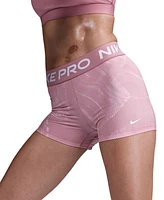Nike Women's Pro Printed Jacquard-Waistband Shorts
