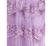 B Darlin Juniors' Floral Sequin Embellished Ruffled Strapless Gown, Created for Macy's