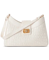 Brahmin Esme Sea Salt White Carman Leather Small Shoulder Bag