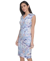 Calvin Klein Petite Floral-Print Sheath Dress