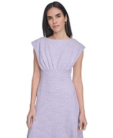 Calvin Klein Women's Tweed A-Line Midi Dress