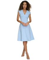 Calvin Klein Women's Cap-Sleeve A-Line Dress