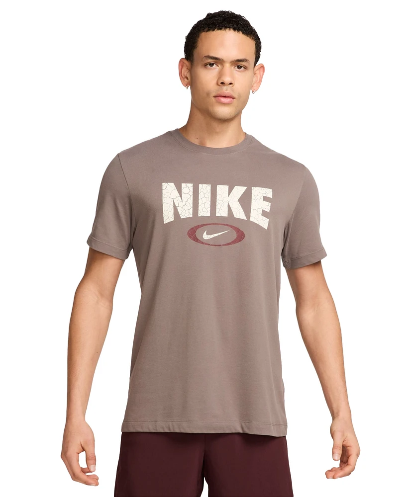 Nike Men's Dri-fit Fitness Short Sleeve Crewneck Logo T-Shirt