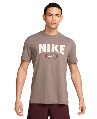 Nike Men's Dri-fit Fitness Short Sleeve Crewneck Logo T-Shirt