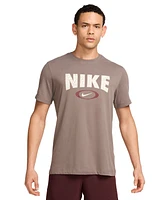 Nike Men's Dri-fit Fitness Short Sleeve Crewneck Logo T-Shirt