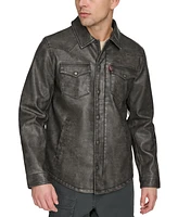 Levi's Men's Full-Zip Faux-Leather Western Shirt Jacket