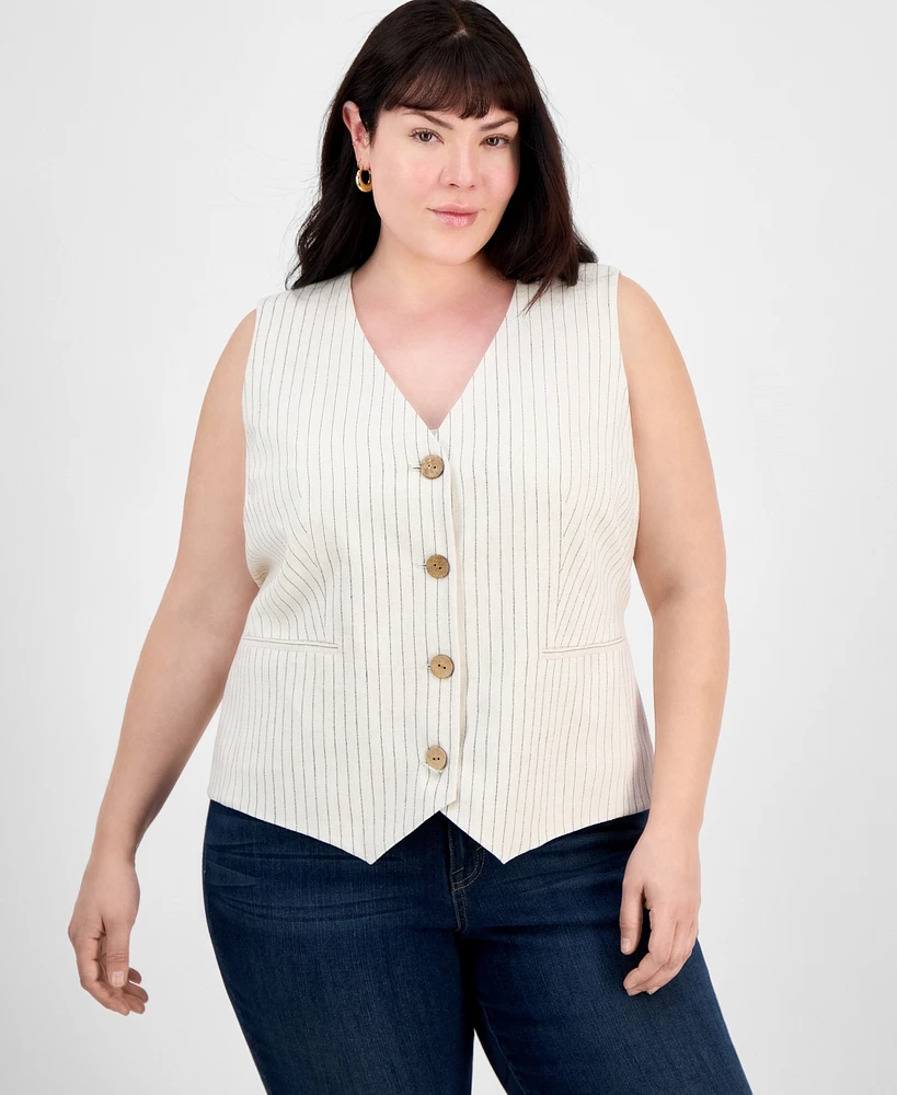 Jones New York Plus Size Striped Vest