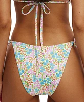 Cotton On Women's Floral-Print Side-Tie Brazilian Bikini Bottoms