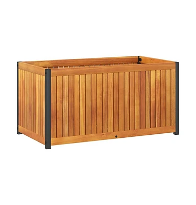 Garden Planter 33.5"x17.7"x17.3" Solid Wood Acacia and Steel