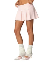 Edikted Womens Easter Pleated Knit Mini Skirt