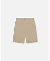 Deux par Big Boys Slant Pocket Bermuda Shorts Light Taupe