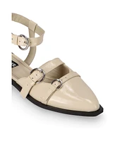 Thalara Onix Cream Leather Ballet Flats