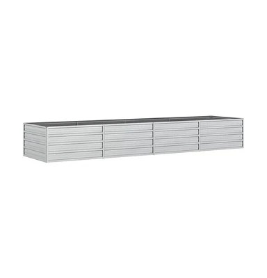 Garden Raised Bed 126"x31.5"x17.7" Galvanized Steel Silver