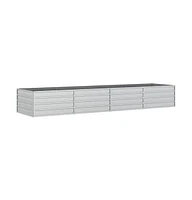 Garden Raised Bed 126"x31.5"x17.7" Galvanized Steel Silver