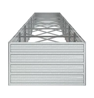 Garden Raised Bed 189"x31.5"x17.7" Galvanized Steel Silver