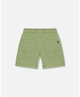 Deux par Toddler Boys Stretch Twill Short Green - Toddler|Child