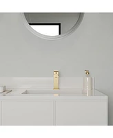 Single-Handle Single-Hole Modern Bathroom Faucet For Sink Drip-Free Vanity Brushed Gold