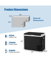 53QT Portable Dual Zone 12V Car Refrigerator Compressor Fridge Freezer for Vehicles Camping Travel-Black