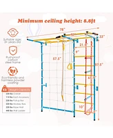 7 In 1 Kids Indoor Gym Playground Swedish Wall Ladder