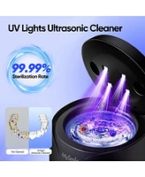 MySmile Ultrasonic Retainer Cleaner, 45kHz Retainer Cleaner Machine with Digital Timer, 200ML Portable Ultrasonic Retainer Jewelry Cleaner for Denture