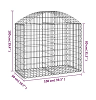 Arched Gabion Basket 39.4"x19.7"x31.5"/39.4" Galvanized Iron