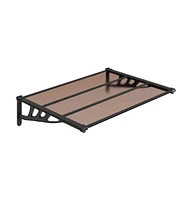 Door Canopy Black 48"x35.4" Polycarbonate