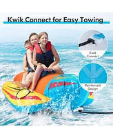 3-Person Inflatable Banana Boat with 3 Eva-padded Seats and Handles